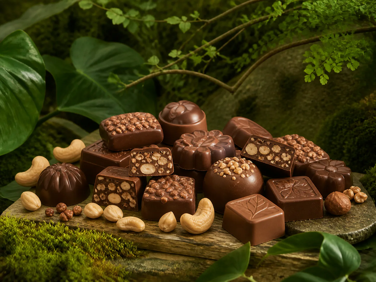 ナッツや玄米パフを使ったプラントベースチョコレート